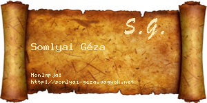Somlyai Géza névjegykártya